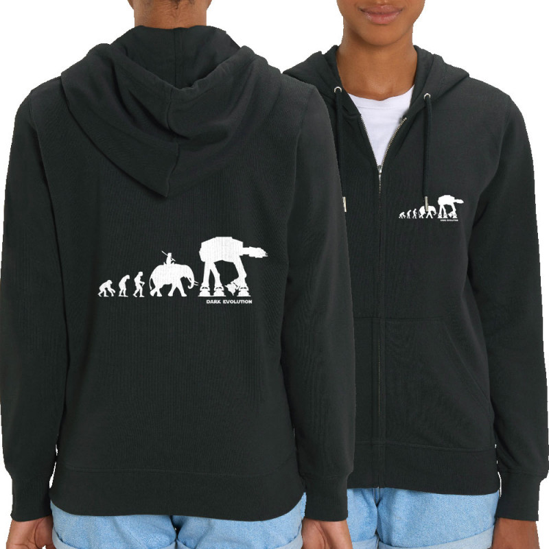 Sweat femme zippé à capuche coton bio noir Dark Evolution (Gondrax,Films/Séries,Evolution,Star Wars)