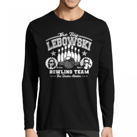 T-shirt homme manches longues noir Big Lebowski College (Films/Séries)