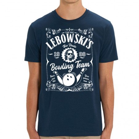 T-shirt homme coton bio bleu marine Big Lebowski (Films/Séries)