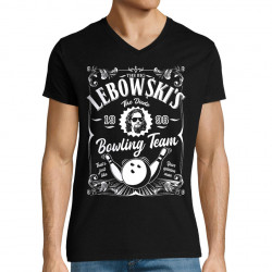 T-shirt homme col V noir Big Lebowski (Films/Séries)