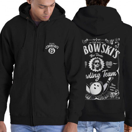 Sweat homme à capuche zippé noir Big Lebowski (Films/Séries)