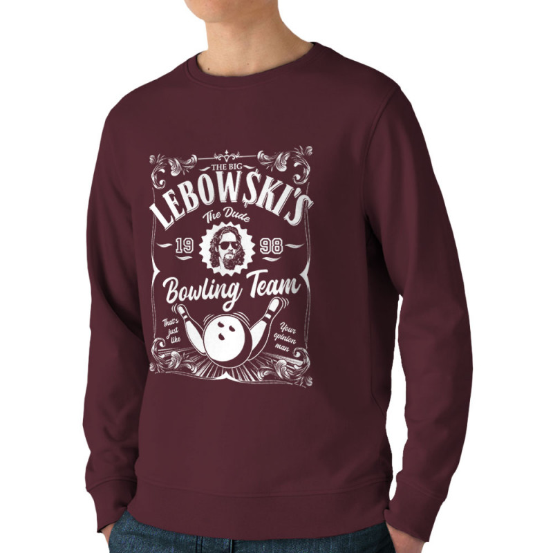 Sweat homme bio col rond bordeaux Big Lebowski (Films/Séries)