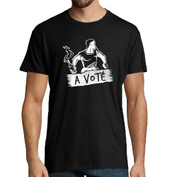 Tee-shirt homme noir A voté (homme) (Gondrax,Slogans engagés,Elections)