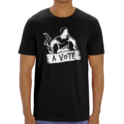 T-shirt homme coton bio noir A voté (homme) (Gondrax,Slogans engagés,Elections)