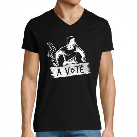 T-shirt homme col V "A voté...
