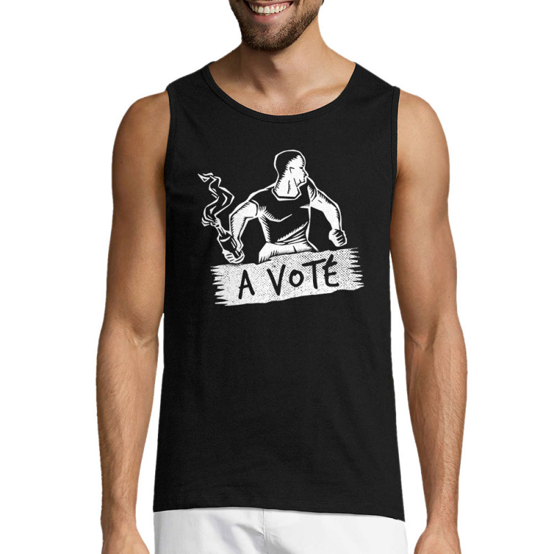 Débardeur homme noir A voté (homme) (Gondrax,Slogans engagés,Elections)
