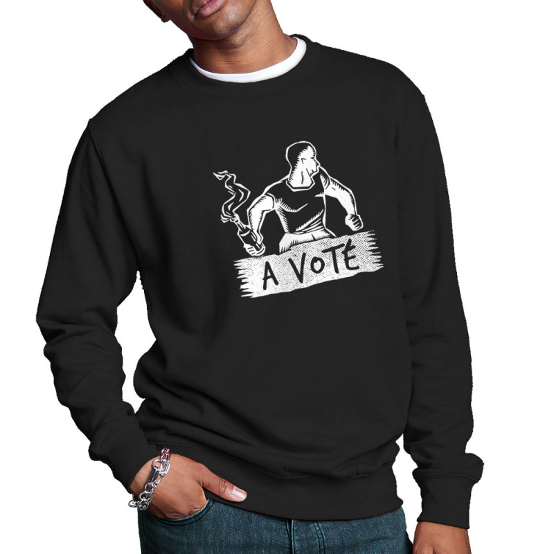 Sweat homme col rond noir A voté (homme) (Gondrax,Slogans engagés,Elections)