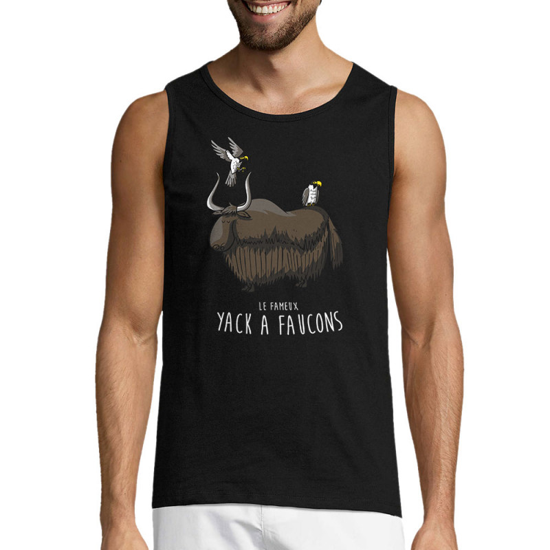 Débardeur homme noir Yack à faucons (Mr Mouton,Animaux,Humour)