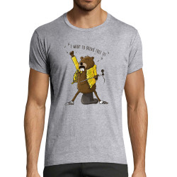 T-shirt homme fit gris chiné Break Tree (Mr Mouton,Animaux,Humour)