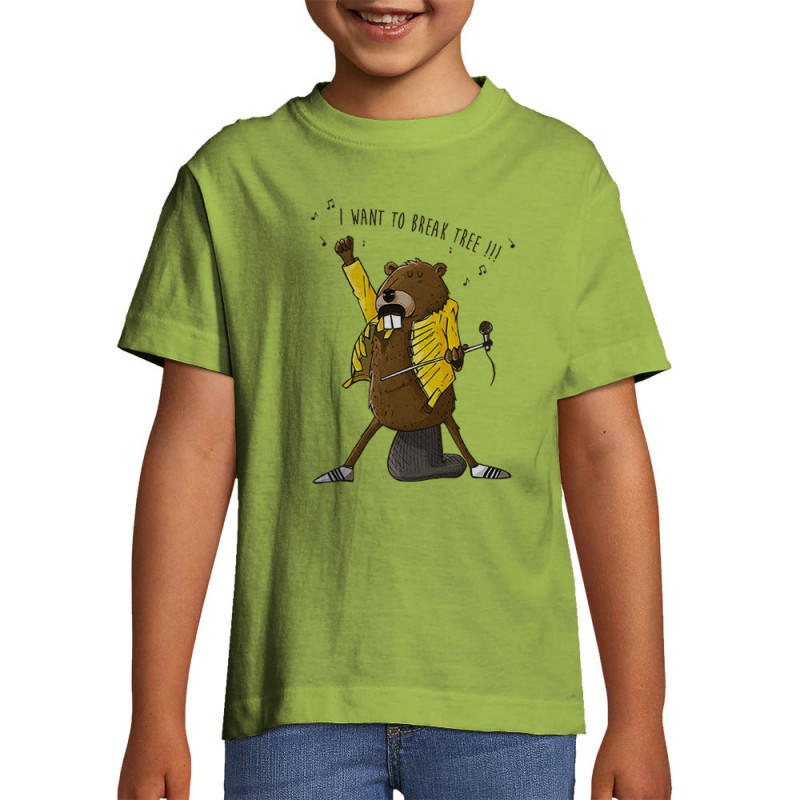 T-shirt enfant vert pomme Break Tree (Mr Mouton,Animaux,Humour)