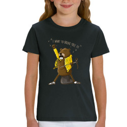 T-shirt enfant coton bio noir Break Tree (Mr Mouton,Animaux,Humour)
