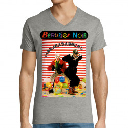 T-shirt homme col V gris chiné Bérurier Noir - Abracadaboum (Bérurier Noir)