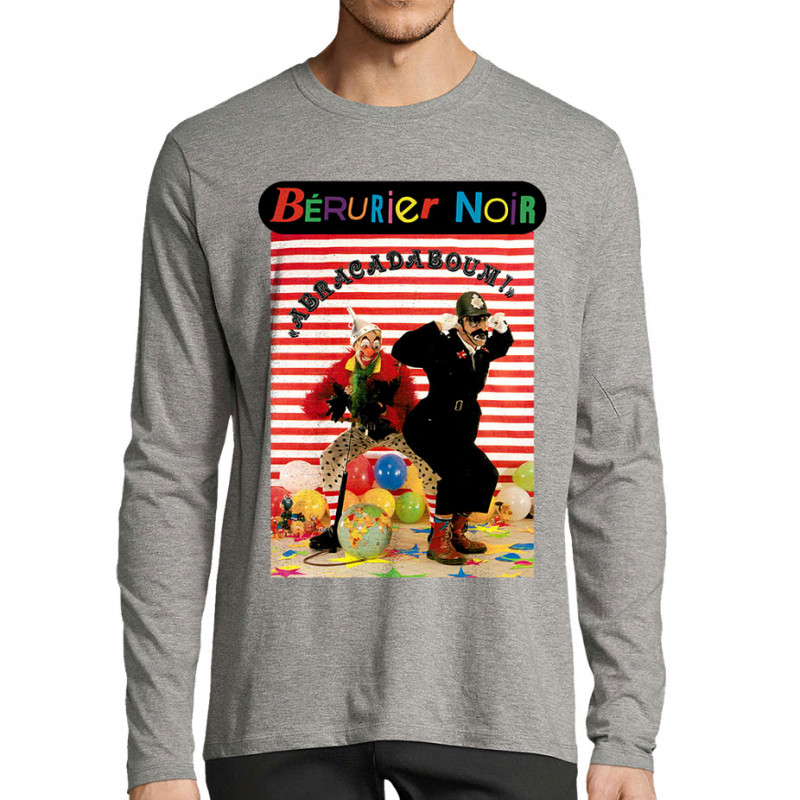 T-shirt homme manches longues gris chiné Bérurier Noir - Abracadaboum (Bérurier Noir)