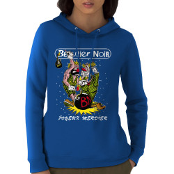 Sweat femme à capuche coton bio bleu royal Bérurier Noir - Joyeux Merdier (Bérurier Noir,Laul)