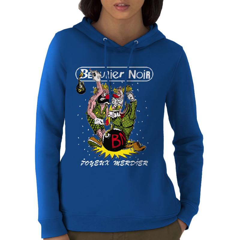 Sweat femme à capuche coton bio bleu royal Bérurier Noir - Joyeux Merdier (Bérurier Noir,Laul)