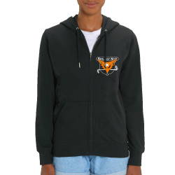 Sweat femme zippé à capuche coton bio noir Bérurier Noir - Le Renard (Bérurier Noir,Laul)