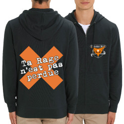 Sweat homme zippé à capuche coton bio noir Bérurier Noir - Le Renard (Bérurier Noir,Laul)