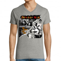 T-shirt homme col V gris chiné Bérurier Noir - Ils veulent nous tuer (Bérurier Noir)