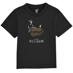 T-shirt bébé noir Yack à faucons (Mr Mouton,Animaux,Humour)