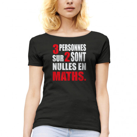 T-shirt femme col large "3...
