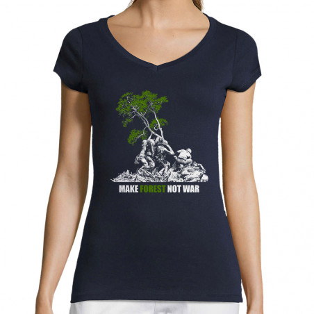 T-shirt femme col V "Make...
