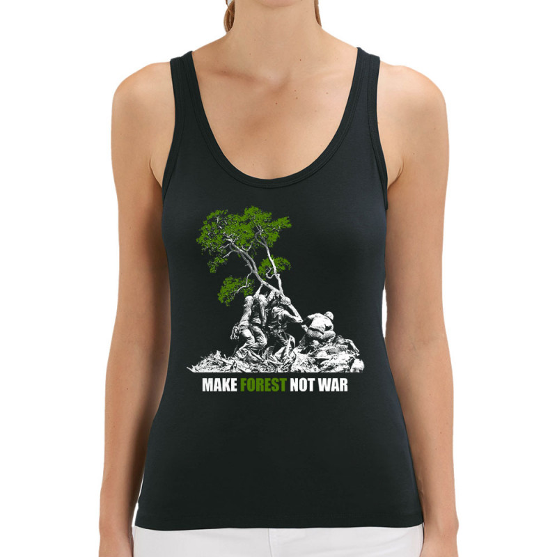 Débardeur femme coton bio noir Make Forest Not War (Gondrax,Ecologie,Slogans engagés)