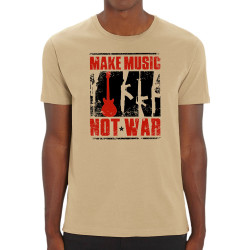 T-shirt homme coton bio naturel Make Music Not War (Rock & Punk,Slogans engagés)