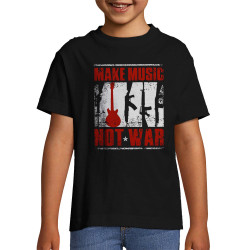 T-shirt enfant noir Make Music Not War (Rock & Punk,Slogans engagés)