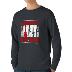 Sweat homme bio col rond gris anthracite Make Music Not War (Rock & Punk,Slogans engagés)