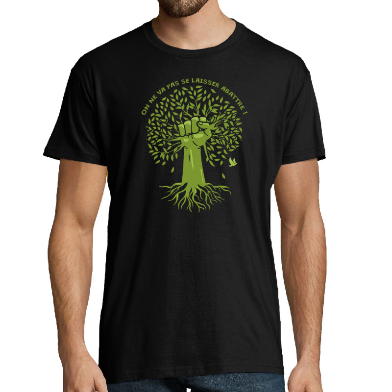 Tee-shirt homme noir Se laisser abattre (Gondrax,Ecologie)
