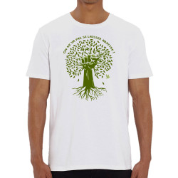 T-shirt homme coton bio blanc Se laisser abattre (Gondrax,Ecologie)