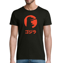 T-shirt homme coton bio noir Vintage Godzilla (Alex Kidd,Films/Séries,Manga Kawaï japan)