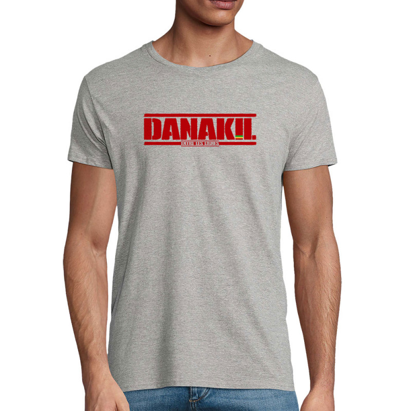 T-shirt homme coton bio gris chiné Danakil - Entre les lignes (Danakil)