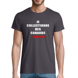 T-shirt homme coton bio gris souris Andréas & Nicolas -  Des canards (Andréas & Nicolas)