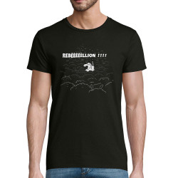 T-shirt homme coton bio noir Rebêêêêêllion (Mr Mouton,Animaux,Humour)