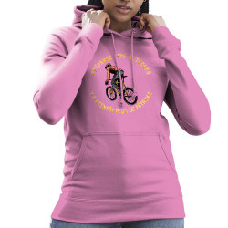 Sweat femme à capuche rose Préparez vos guiboles (Gondrax,Slogans Débiles,Ecologie,Vélo)