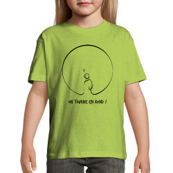 T-shirt enfant vert pomme On tourne en rond (Gondrax,Humour,Slogans engagés)