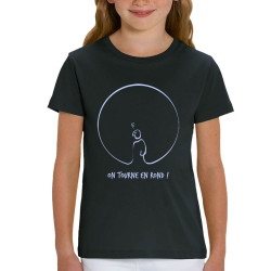 T-shirt enfant coton bio noir On tourne en rond (Gondrax,Humour,Slogans engagés)