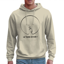 Sweat homme à capuche naturel On tourne en rond (Gondrax,Humour,Slogans engagés)