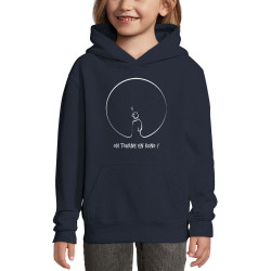 Sweat enfant à capuche bleu marine On tourne en rond (Gondrax,Humour,Slogans engagés)