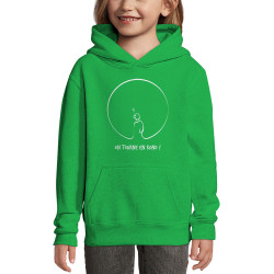 Sweat enfant à capuche vert prairie On tourne en rond (Gondrax,Humour,Slogans engagés)