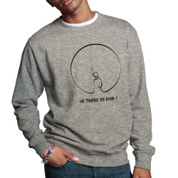 Sweat homme col rond gris chiné On tourne en rond (Gondrax,Humour,Slogans engagés)