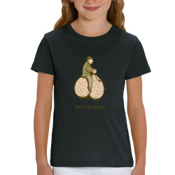 T-shirt enfant coton bio noir Partir en couilles (Gondrax,Humour,Partir en …)