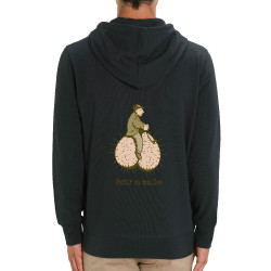 Sweat homme zippé à capuche coton bio noir Partir en couilles (Gondrax,Humour,Partir en …)