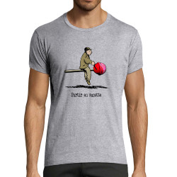 T-shirt homme fit gris chiné Partir en sucette (Gondrax,Humour,Partir en …)