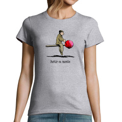 T-shirt femme gris chiné Partir en sucette (Gondrax,Humour,Partir en …)