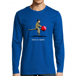 T-shirt homme manches longues bleu royal Partir en sucette (Gondrax,Humour,Partir en …)