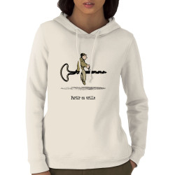 Sweat femme à capuche coton bio naturel Partir en vrille (Gondrax,Humour,Partir en …)