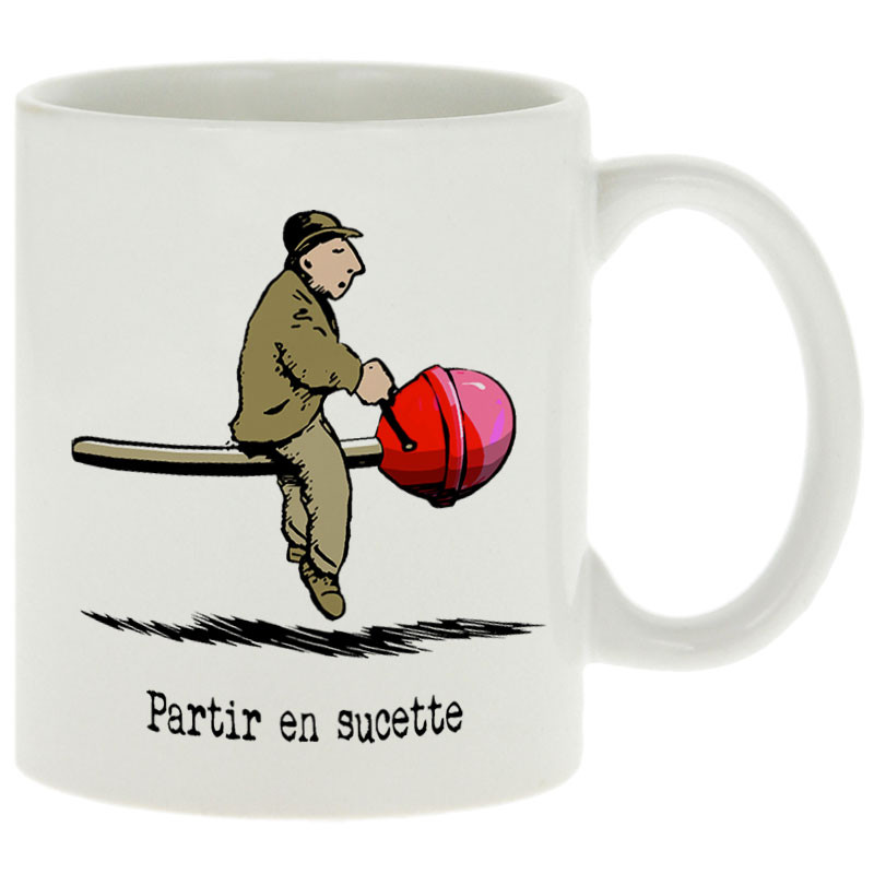 Mug blanc Partir en sucette (Gondrax,Humour,Partir en …)
