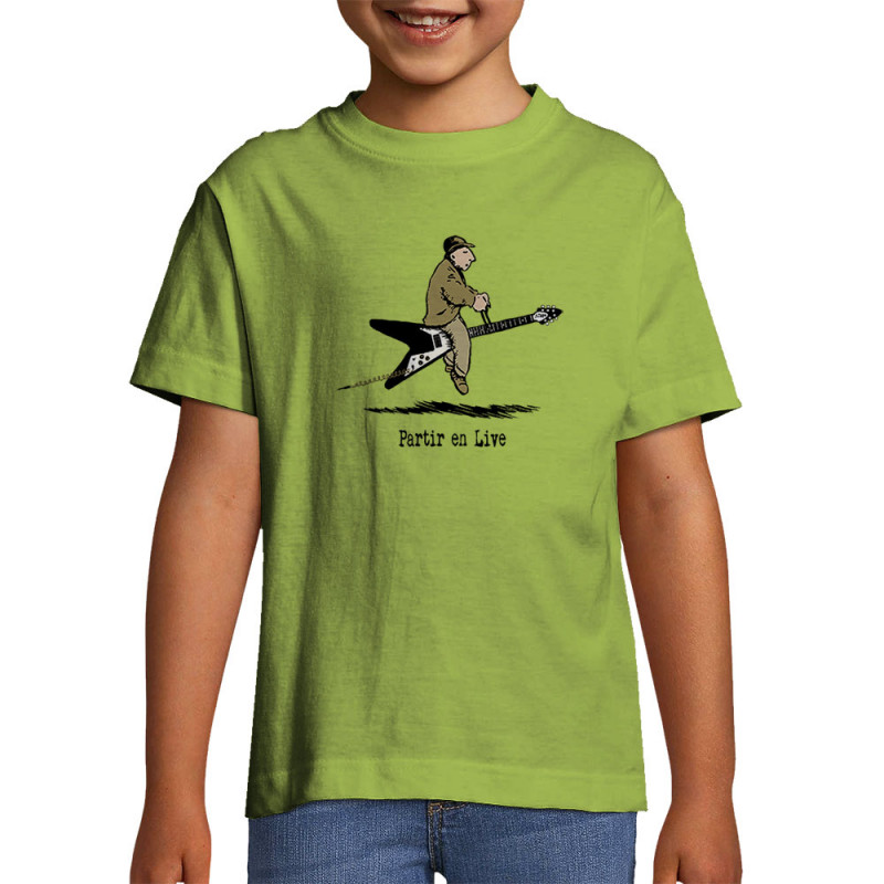 T-shirt enfant vert pomme Partir en live (Gondrax,Humour,Partir en …)